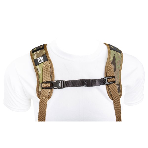 BlackRapid Coupler II, a sleek, black camera strap connector shown in use, designed for attaching a camera securely to a strap with added ease and durability.