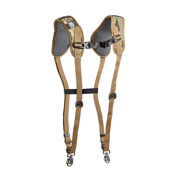 BlackRapid Coupler II, a sleek, black camera strap connector shown in use, designed for attaching a camera securely to a strap with added ease and durability.