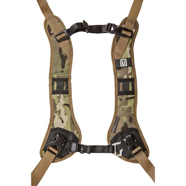 BlackRapid Coupler II, a sleek, black camera strap connector shown in use, designed for attaching a camera securely to a strap with added ease and durability.