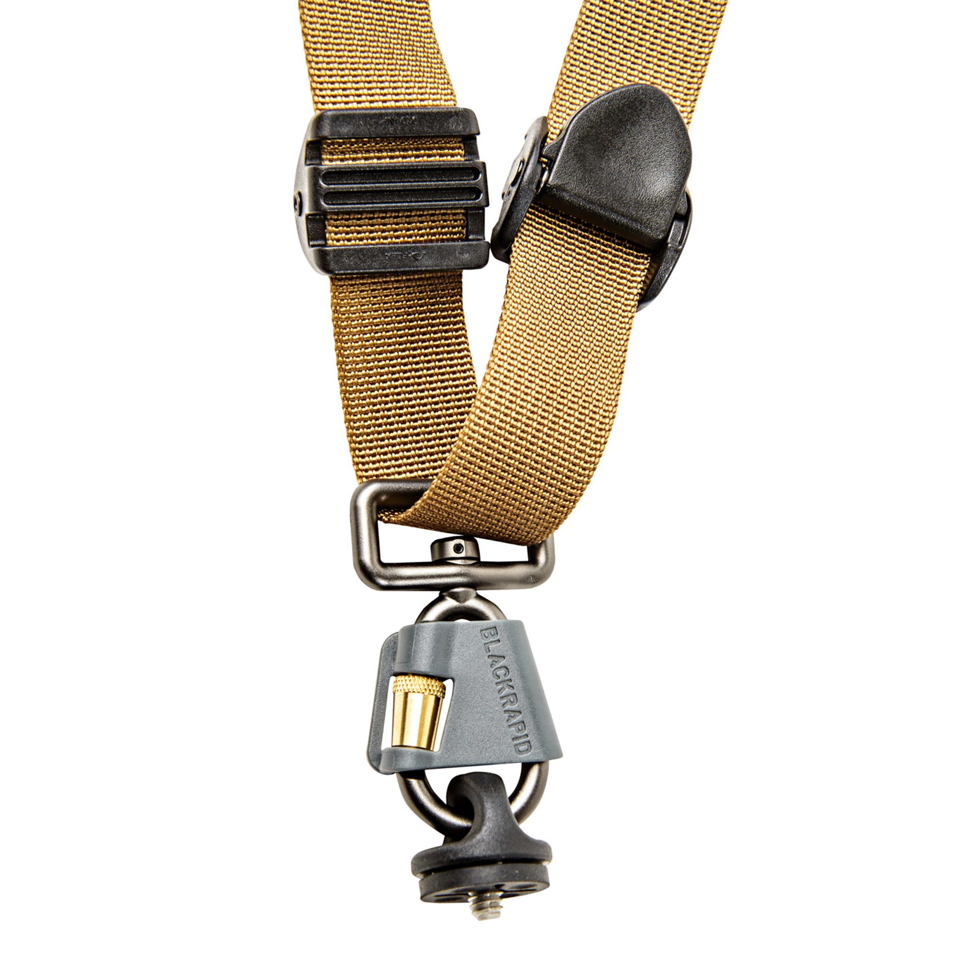 Cox_BlackRapid-2019Jan_2042 - BLACKRAPID Canada A pair of camera sling straps with a metal buckle and clip, designed for comfort and durability during outdoor adventures.